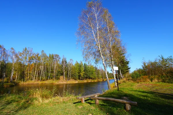 Kolorowe jesień krajobraz jeziora — Zdjęcie stockowe