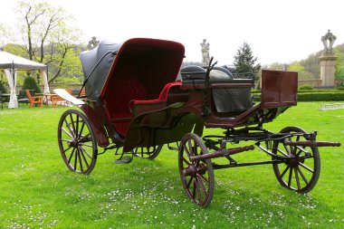 Antique carriage in the park clipart