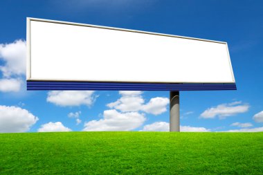 Blank big billboard over blue sky clipart