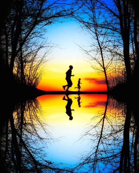 Jogging Sunset — Fotografia de Stock