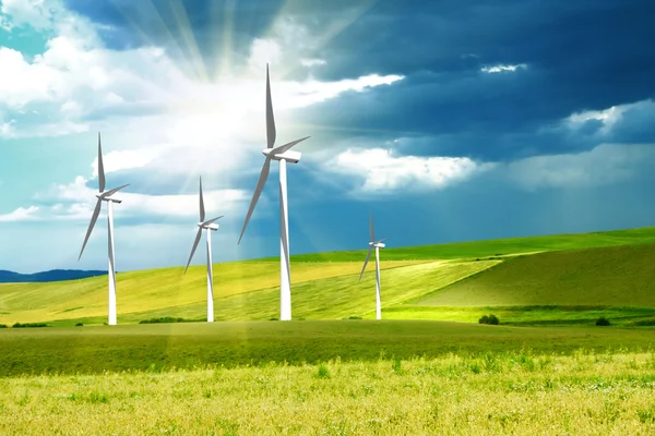 Větrné Elektrárny Pro Výrobu Energie — Stock fotografie