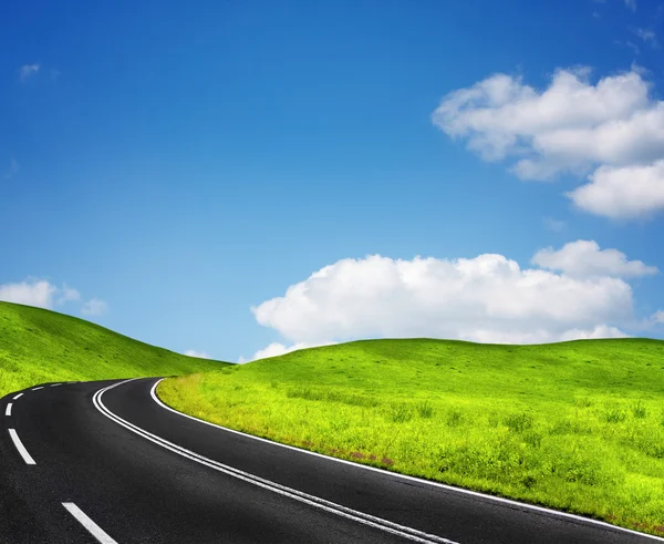 Road and blue sky — Stock Photo, Image