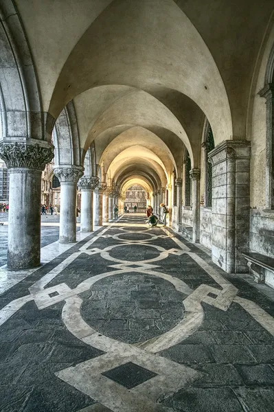 Oude Arcade San Marcoplein Venetië Italië — Stockfoto