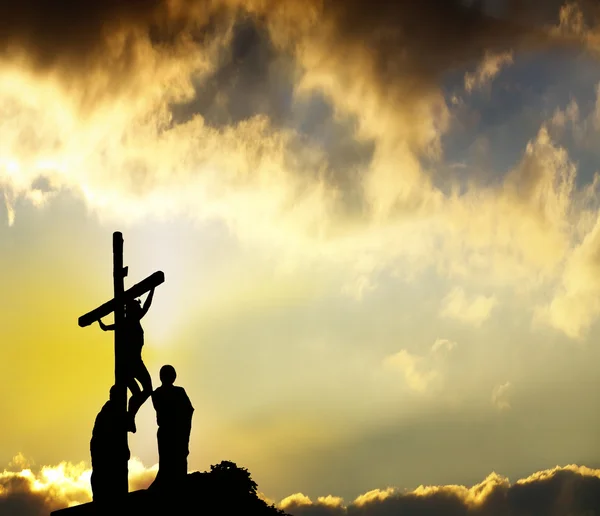 Förlåtelse - jesus hänger på korset — Stockfoto