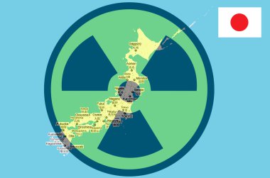 Earthquake Japan and the nuclear disaster clipart
