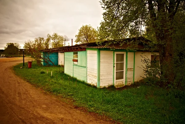 Old wooden camp cottage — Stok fotoğraf