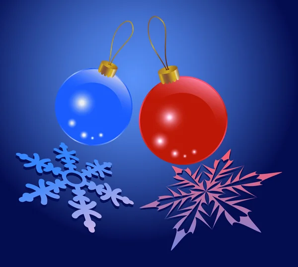 Kerstballen met sneeuwvlokken textuur — Stok Vektör