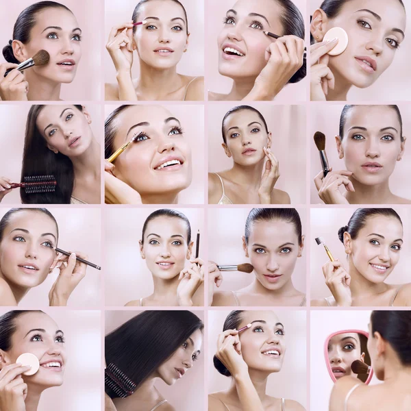 Collage Tema Belleza Compuesto Diferentes Imágenes — Foto de Stock