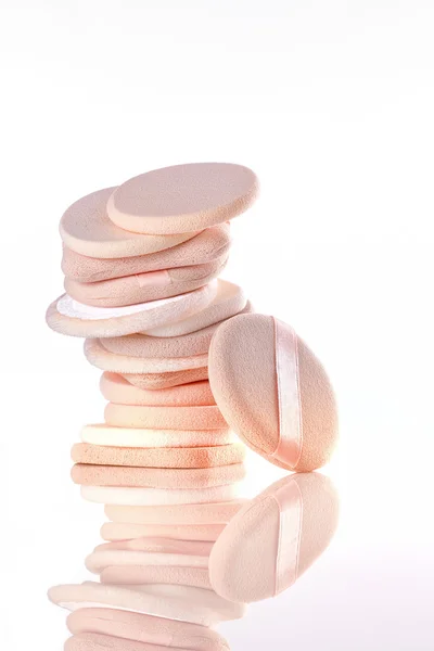 Close View Cosmetic Sponges White Back — Stock Photo, Image