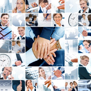 Business theme photo collage clipart