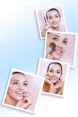 Beauty theme collage composed of different images clipart
