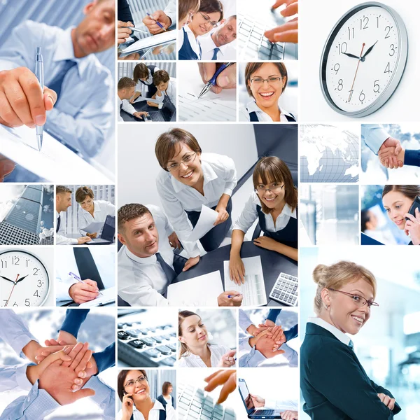 Business Theme Photo Collage Composed Different Images — Stock Photo, Image