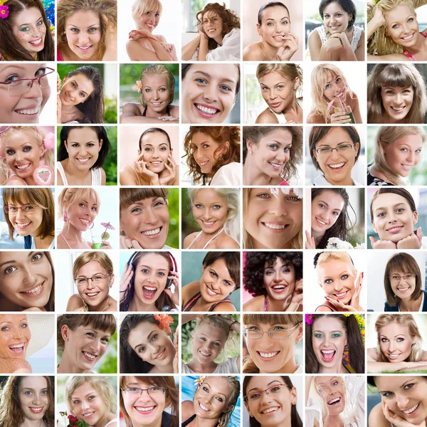 Glimlach Thema Collage Samengesteld Uit Verschillende Afbeeldingen Rechtenvrije Stockfoto's
