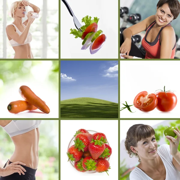 stock image Healthy lifestyle theme collage composed of different images