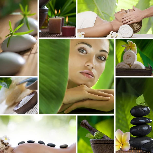 Spa tema foto collage består av olika bilder — Stockfoto