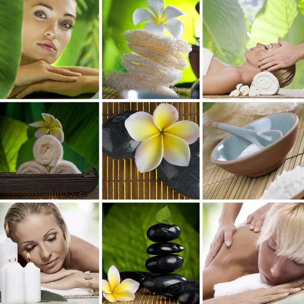 Spa theme photo collage composed of different images Stock Picture