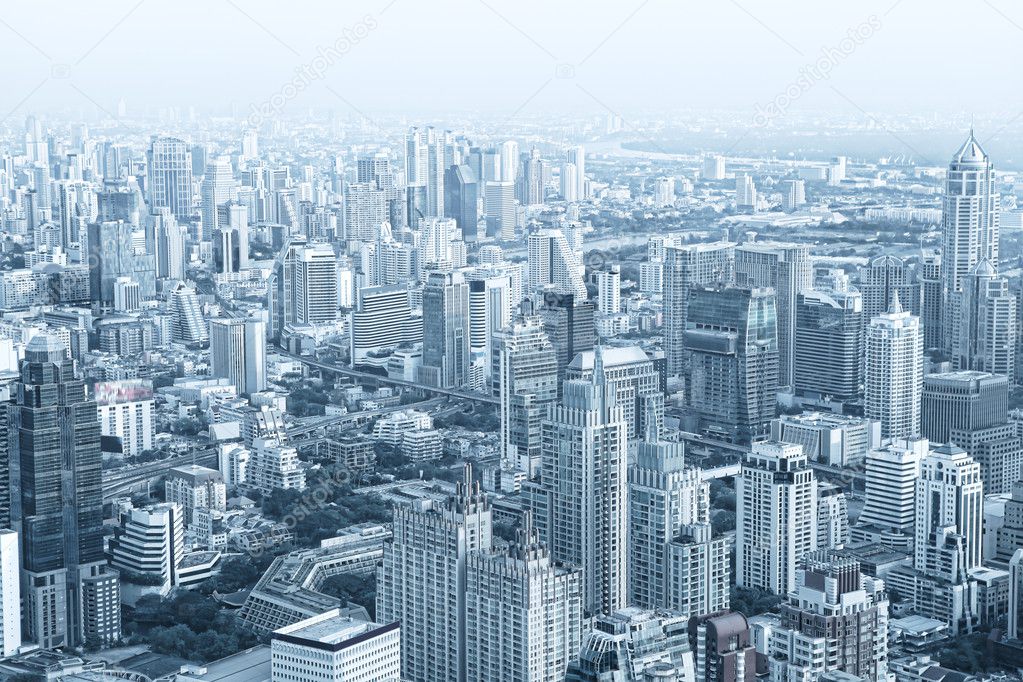 Panoramic view of nice big city