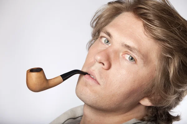 Genç Zengin Bir Adam Sigara Boru Portresi Daha Portfolyomu Görmek — Stok fotoğraf
