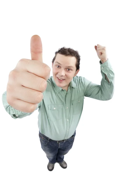 Счастливый молодой человек жестом ОК знак — стоковое фото