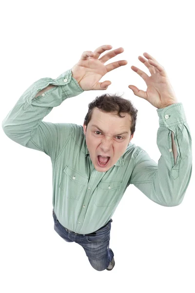 Scared young man Stock Photo