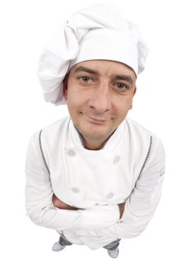 Funny young chef with arms crossed clipart