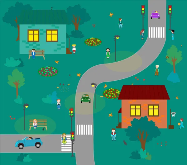 KIds town cartoon ⬇ Vector Image by © Flamewave Vector Stock 4775858