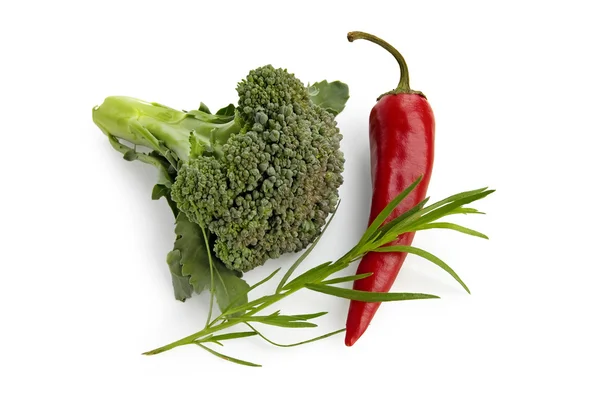 Broccoli met chili peper — Stockfoto