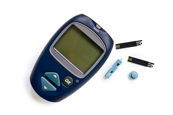 stock image Blood glucose meter with strips