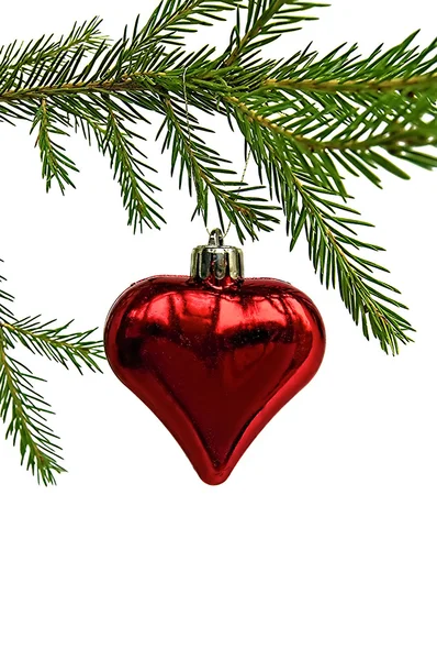 심장의 모양에 있는 크리스마스 장난감 — 스톡 사진