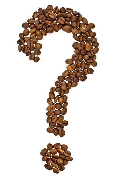 Vraagteken van koffie bonen — Stockfoto