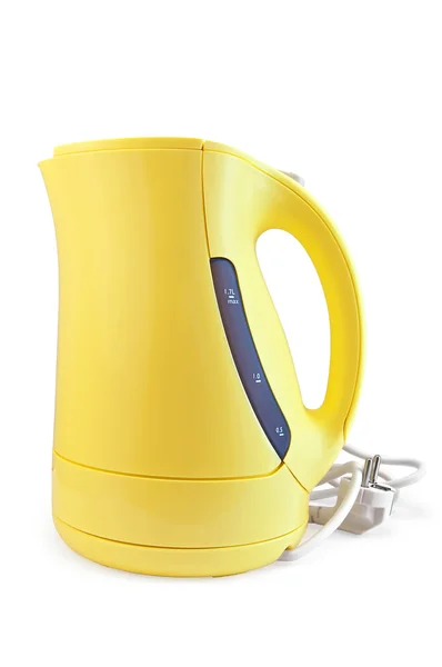 Yellow Electric Kettle Isolated White Background — 스톡 사진