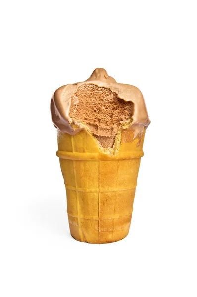 Chocolate ice cream bitten — Stock Photo, Image