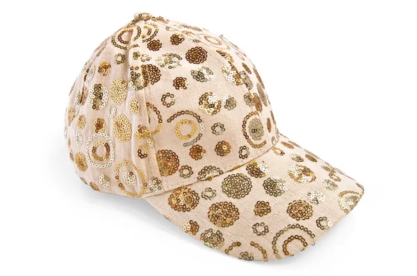Desenli şapka bej — Stok fotoğraf