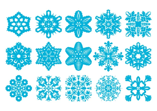 15 Векторні сніжинки Набір — стоковий вектор