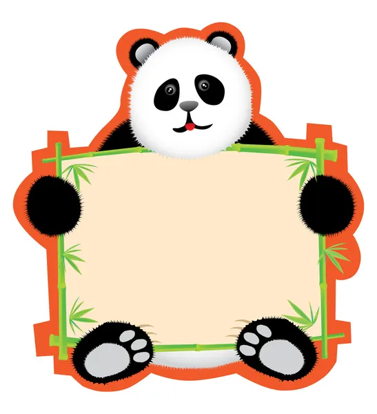 Panda Segurando Quadro Mensagens — Vetor de Stock