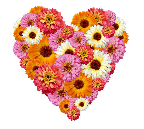Bouquet of flowers in heart shape