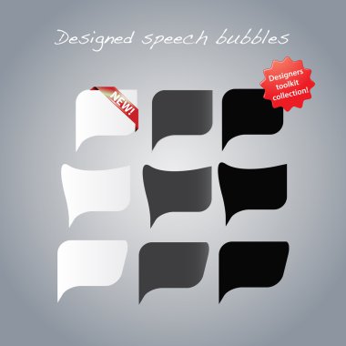 Designed speech bubbles clipart