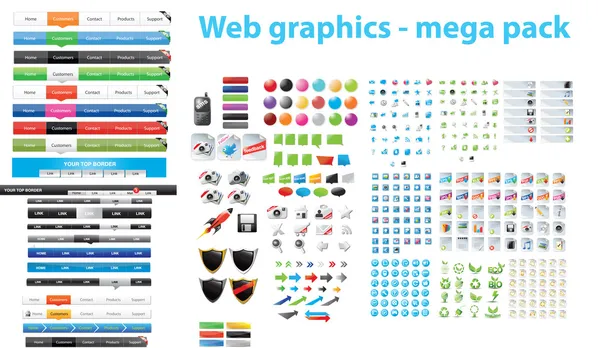 Werkzeugkasten für Webdesigner - Mega Pack — Stockvektor