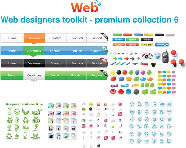 Kit strumenti web designer - Collezione Premium — Vettoriale Stock