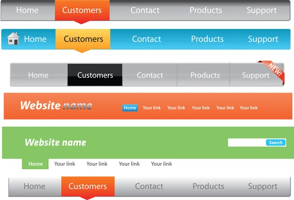 Web designers kit de ferramentas - Menus de navegação — Vetor de Stock