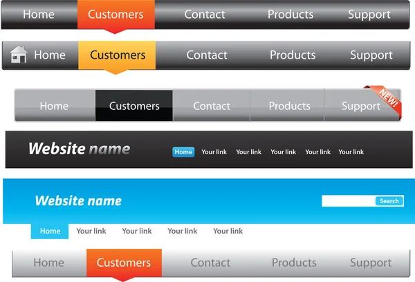 Web designers kit de ferramentas - Pacote de menus de navegação — Vetor de Stock