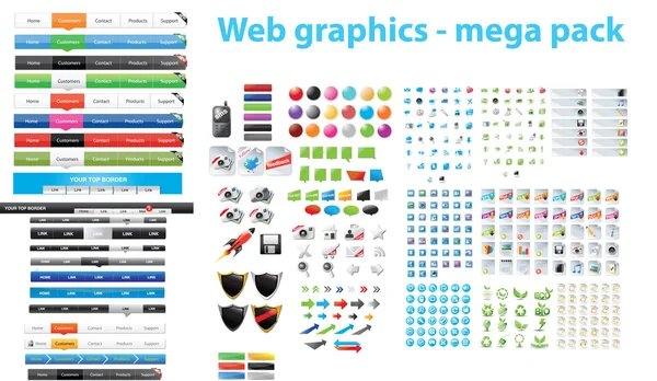 Zestaw narzędzi dla projektantów stron internetowych - mega pack — Wektor stockowy