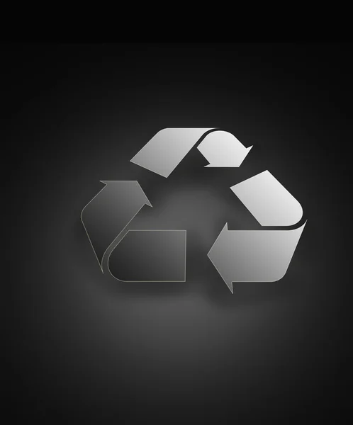 Металлический символ вторичной переработки — стоковое фото