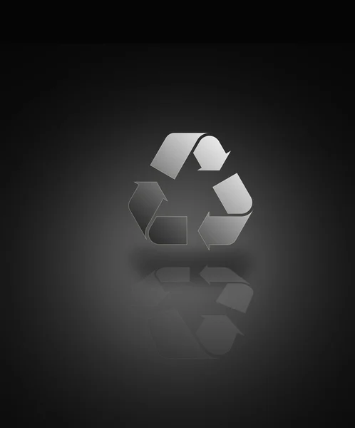 Металлический символ вторичной переработки — стоковое фото