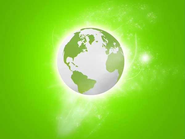Världen Med Grön Bakgrund — Stockfoto