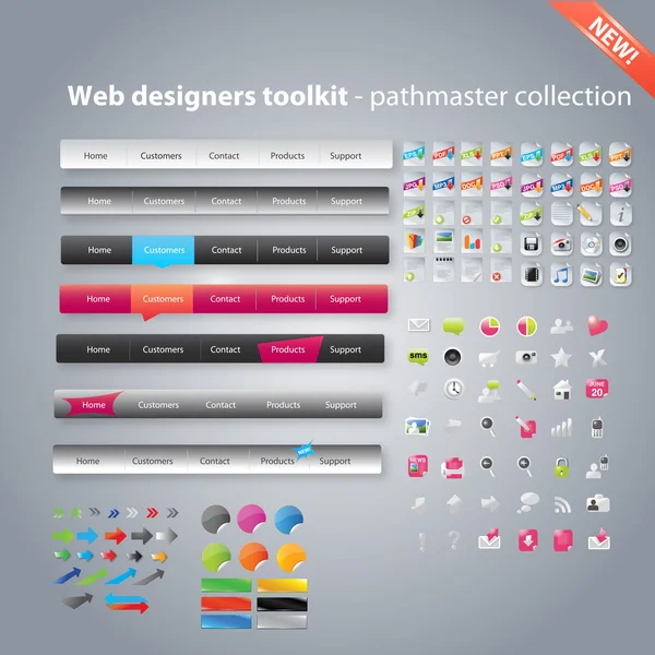 Boîte à outils concepteurs Web - collection pathmaster — Image vectorielle