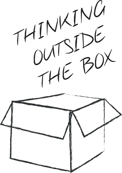 Мышление вне коробки — стоковый вектор