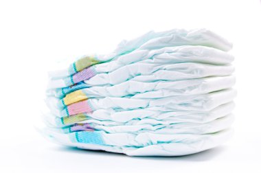 Stack of Diapers at the nursery clipart