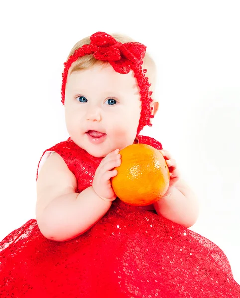 Image Girl Playing Oranges — Stock Photo, Image