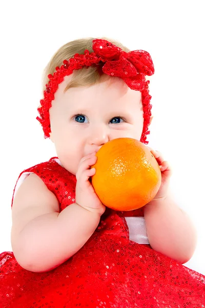 Εικόνα Του Κοριτσιού Παίζοντας Πορτοκάλια — Φωτογραφία Αρχείου